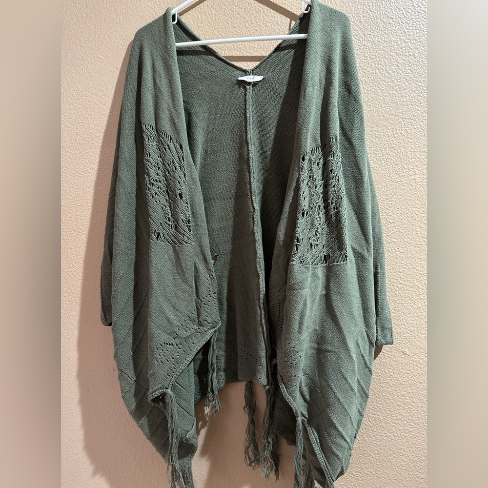 Emerald green oversized knit cardigan